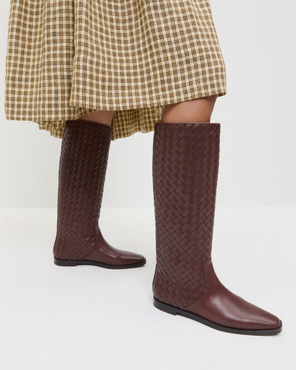 Loeffler Randall Hot Sale - Tilly Espresso Woven Leather Boot