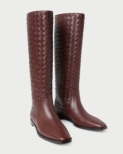 Loeffler Randall Hot Sale - Tilly Espresso Woven Leather Boot