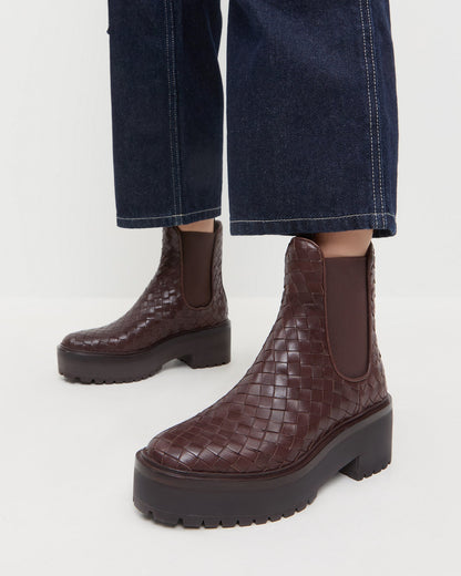 Loeffler Randall Top Pick - Reggie Espresso Woven Chelsea Boot