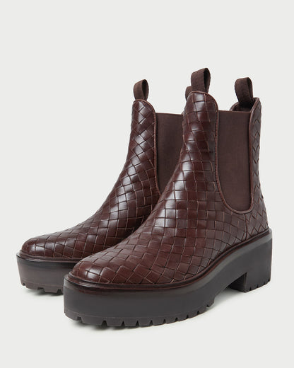 Loeffler Randall Top Pick - Reggie Espresso Woven Chelsea Boot