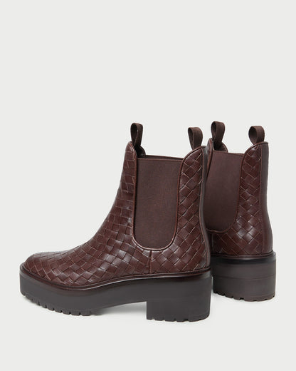 Loeffler Randall Top Pick - Reggie Espresso Woven Chelsea Boot