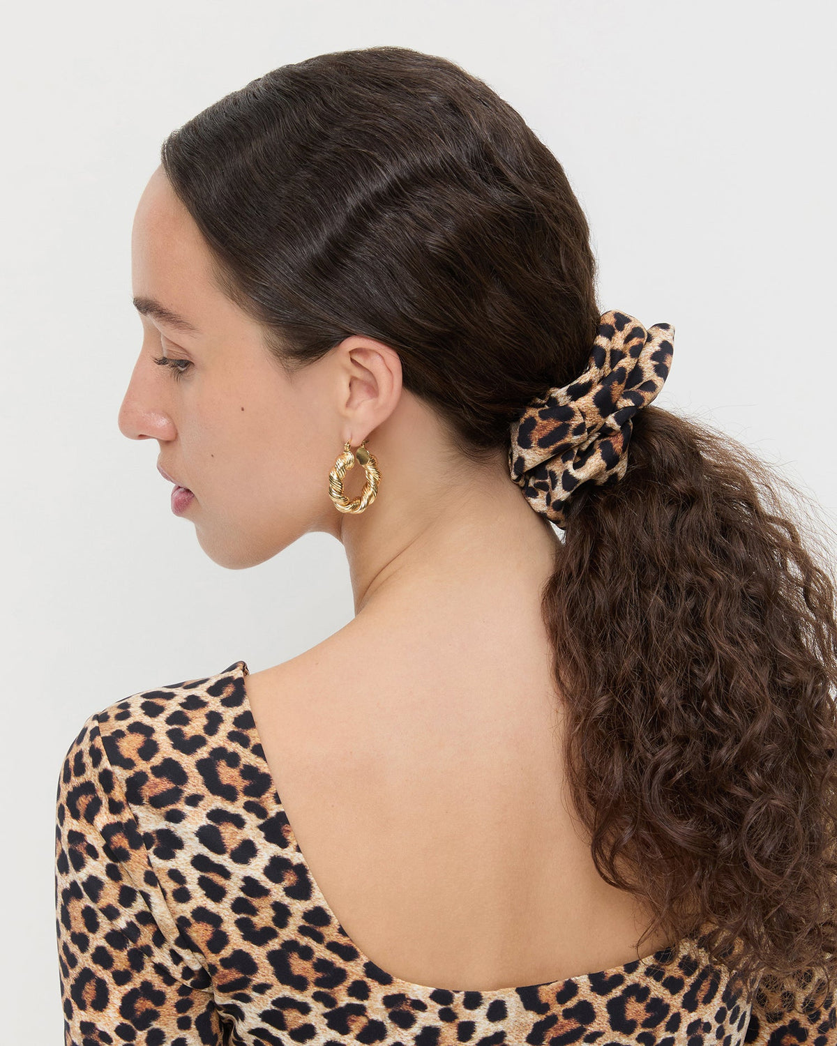 Loeffler Randall Recommended - Astrid Leopard Jersey Scrunchie