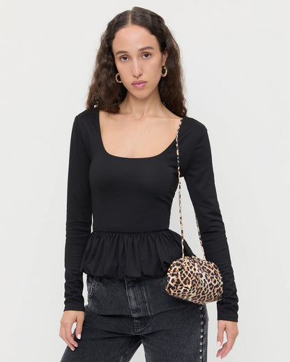 Loeffler Randall Great Value - Bailey Leopard Jersey Dome Clutch