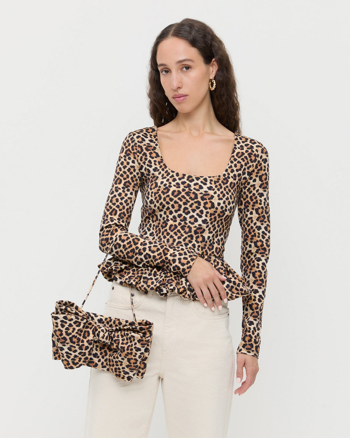 Loeffler Randall Great Value - Valerie Leopard Jersey Bow Bag