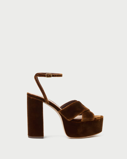 Loeffler Randall Top Pick - Loretta Brown Velvet Platform Sandal