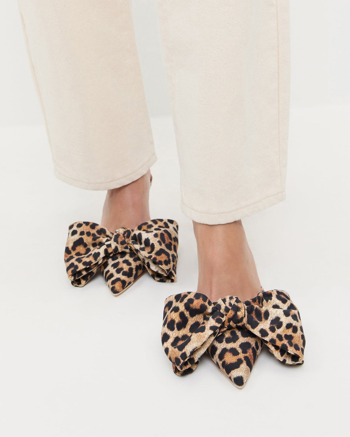 Loeffler Randall Featured - Margot Leopard Jersey Bow Mule
