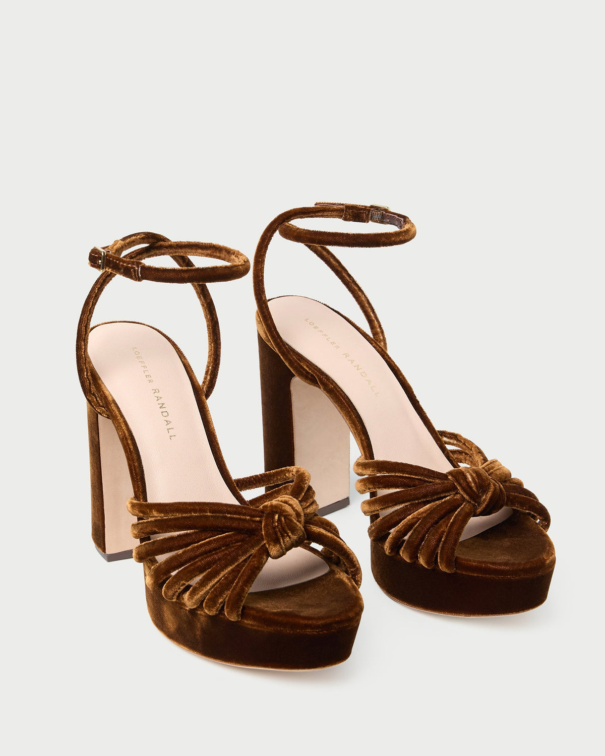 Loeffler Randall New - Rivka Brown Velvet Platform Sandal