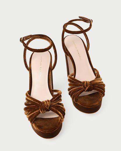Loeffler Randall New - Rivka Brown Velvet Platform Sandal