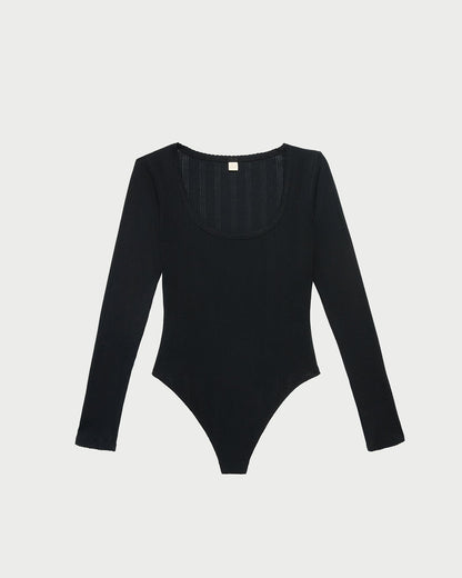 Loeffler Randall Great Value - Kaya Pointelle Long-Sleeve Bodysuit